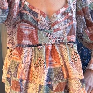 American Eagle Patchwork Patterned Women's Top